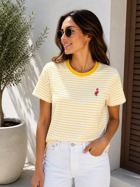 Футболка New Season (S-L) F022 yellow (лето)