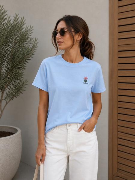 Футболка New Season (S-L) F023 l.blue (лето)