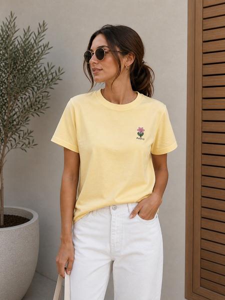 Футболка New Season (S-L) F023 yellow (лето)