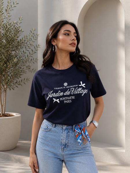 Футболка New Season (S-L) F026 navy (лето)