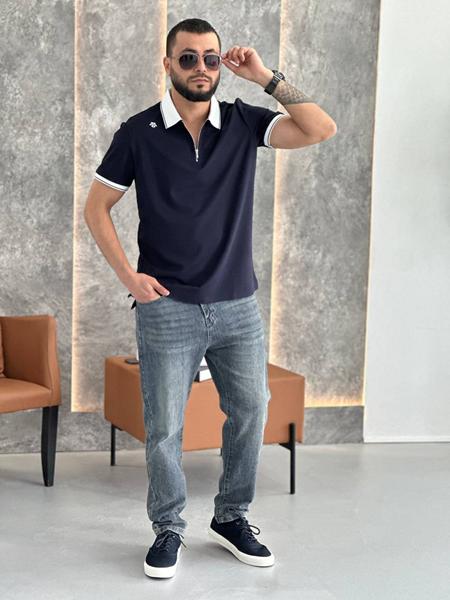Футболка Balami (L-3XL) BL54 navy (лето)