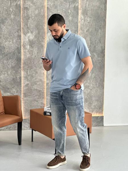Футболка Balami (L-3XL) BL56 l.blue (лето)