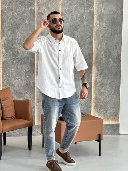 Рубашка Balami (L-3XL) BL61 white (лето)