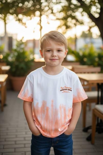 Футболка Delfinka (110-150) 6001 white-orange (лето)