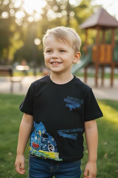 Футболка Delfinka (110-150) 6036 black (лето)