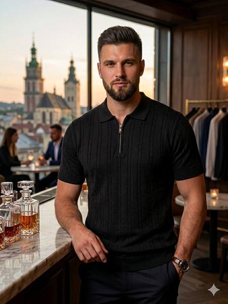Футболка Moranny (M-2XL) MR1460 black (лето)