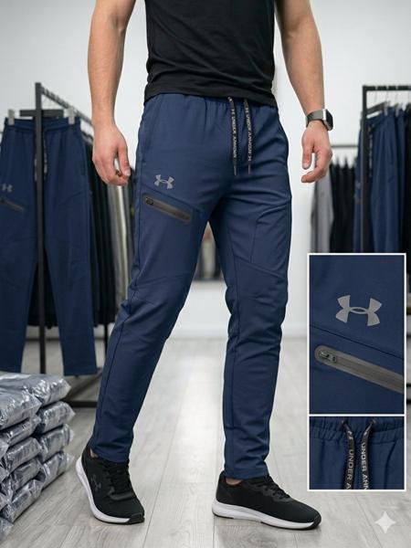 Штаны спорт Moranny (S-2XL) MR1519 navy (лето)