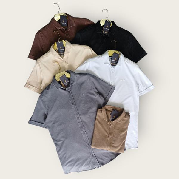 Рубашка Moranny (M-2XL) MR1580 d.beige (лето)
