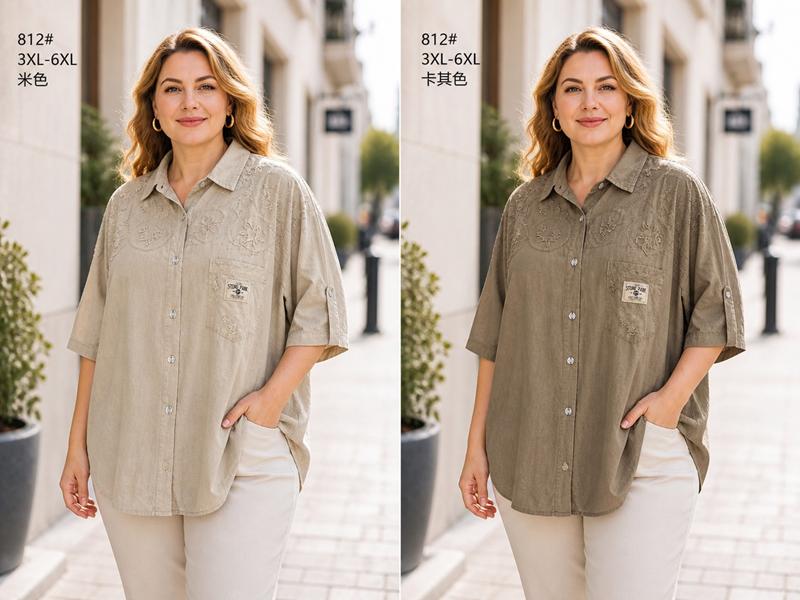 Рубашка Immei (3XL-6XL) 812 brown (лето)