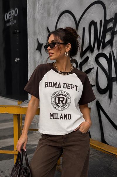Футболка New Season (S-L) F050 brown (лето)