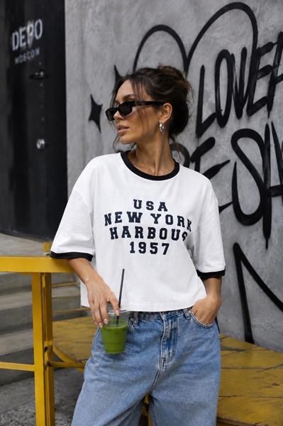 Футболка New Season (S-L) F051 white (лето)