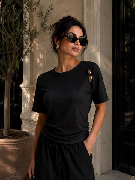 Футболка New Season (S-L) F052 black (лето)