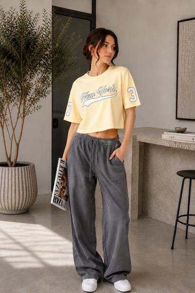 Футболка New Season (S-L) F056 yellow (лето)