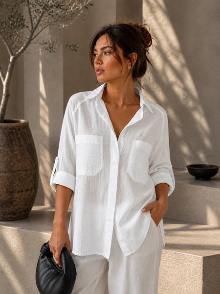 Рубашка New Season (S-L) R001 white (лето)