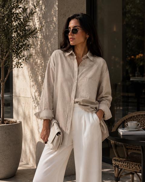 Рубашка New Season (S-L) R002 beige (лето)