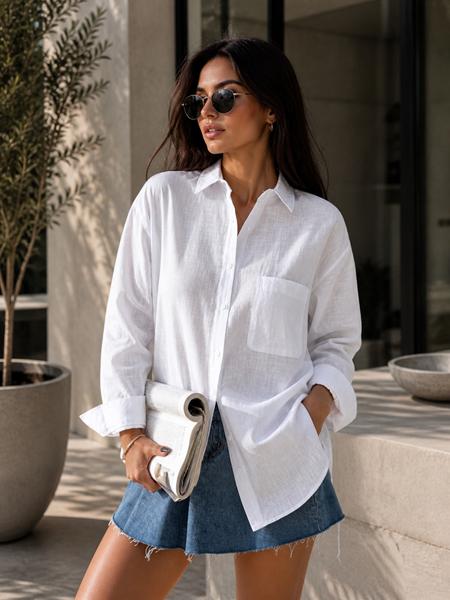 Рубашка New Season (S-L) R002 white (лето)