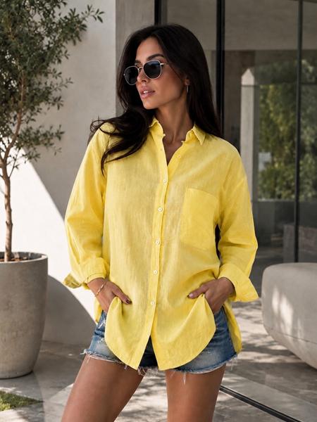 Рубашка New Season (S-L) R002 yellow (лето)