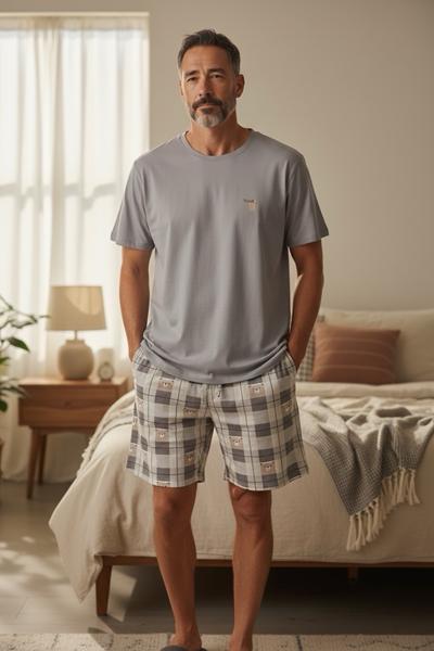 Пижама Trikotag (M-2XL) TR19 grey (лето)