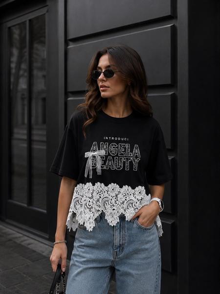 Футболка New Season (one size) F613 black (лето)
