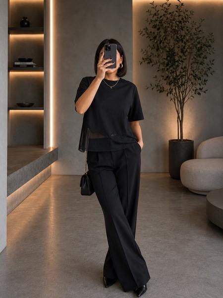 Футболка New Season (S-L) F618 black (лето)