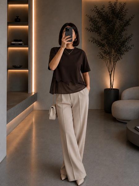 Футболка New Season (S-L) F618 brown (лето)
