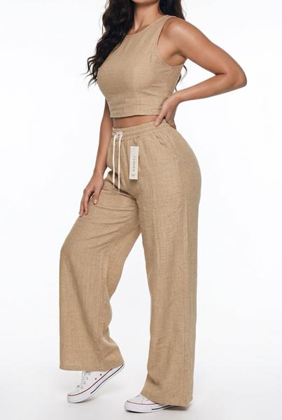Штаны Sport style (4XL-6XL) 49046 beige (лето)