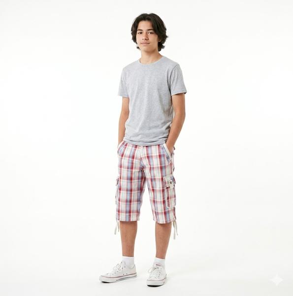 Шорты Malibu2 (42-50) ML186 white-red (лето)
