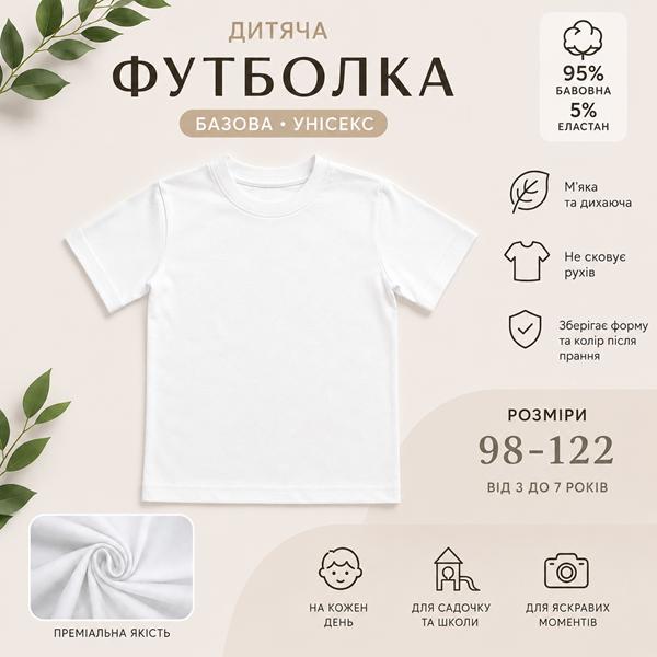 Футболка LiMa kids (98-122) LM95 white (лето)