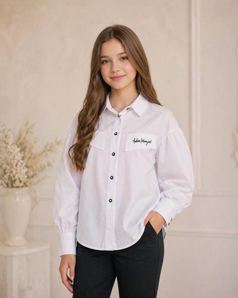 Рубашка SunnyTot (140-164) ST32 white (деми)