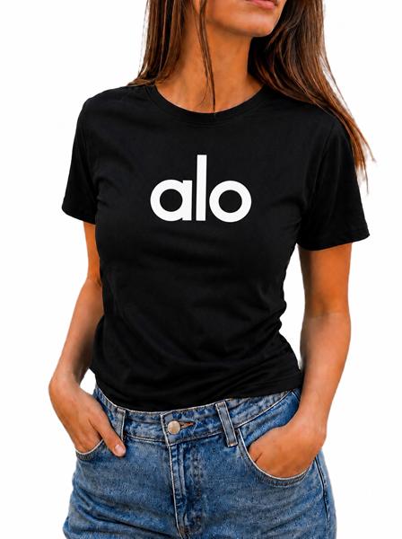Футболка ALIA (M-3XL) AL179 black (лето)