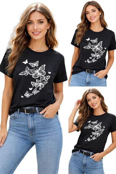 Футболка ALIA (M-3XL) AL185 black (лето)