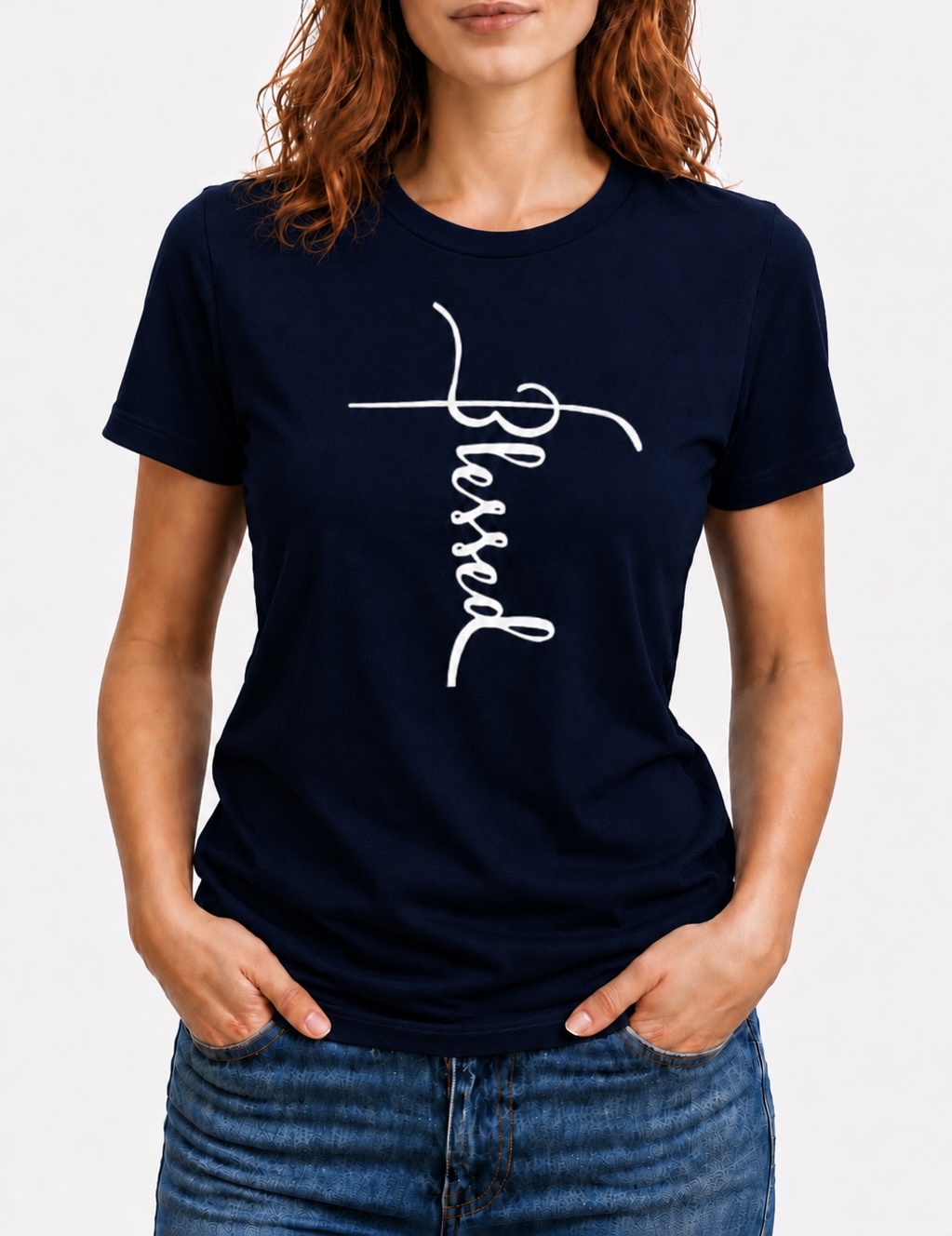 Футболка ALIA (M-3XL) AL188 navy (лето)