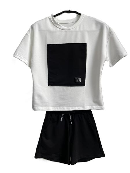 Костюм MSO (S-XL) 1269 white-black (лето)