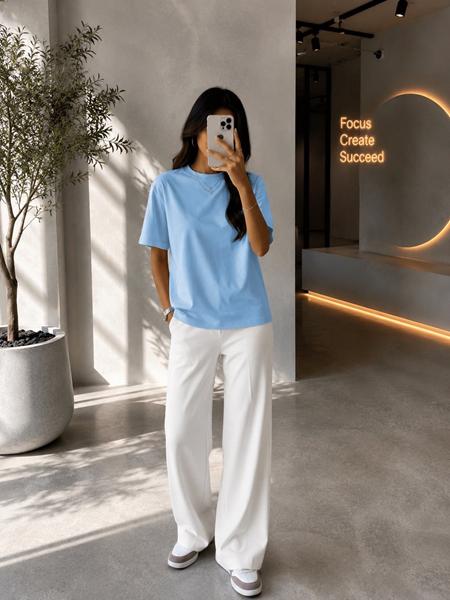 Футболка New Season (S-L) FB1705 l.blue (лето)