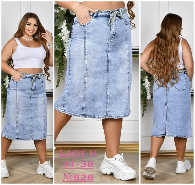 Юбка Jeans Club (31-38) 826 l.blue (лето)