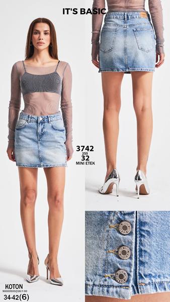 Юбка Maxim Jeans (34-42) 3742 l.blue (лето)
