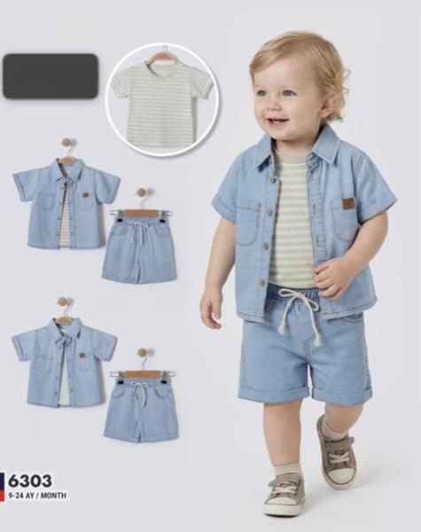 Футболка Baby Boom (0.9-2) 6303 l.blue-beige (лето)