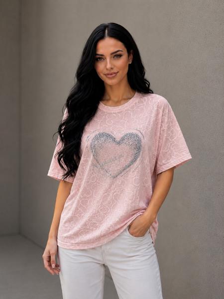 Футболка LeVisha (46-50) 26117 pink (лето)