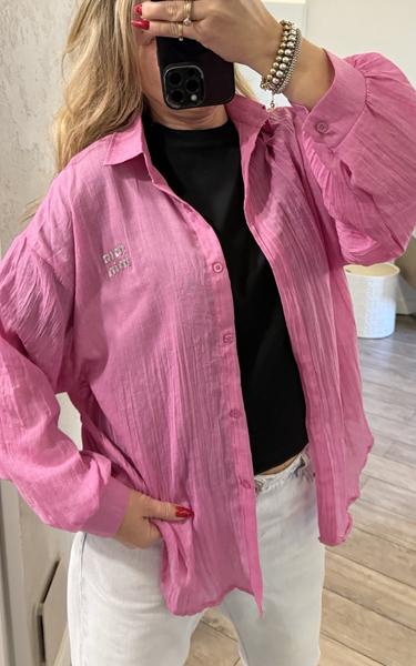 Рубашка Lora (one size) LR1519 pink (деми)