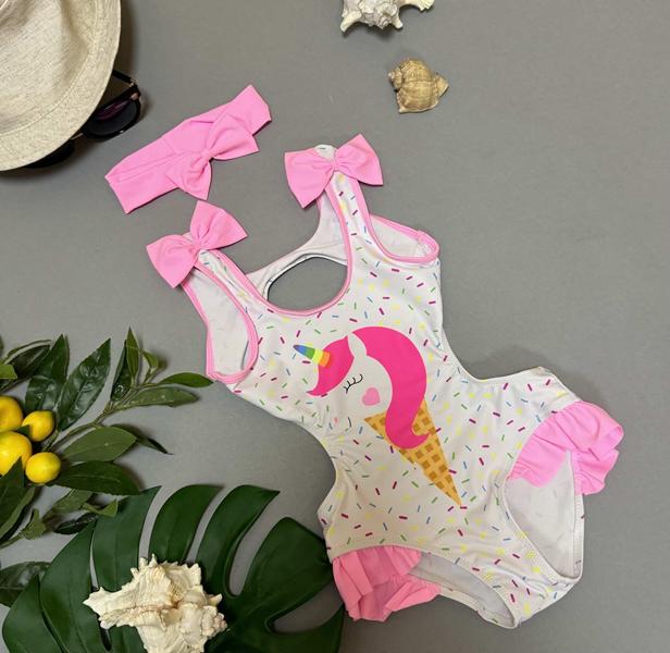 Купальник Sun&Sea (28-36) 7788 white-pink (лето)