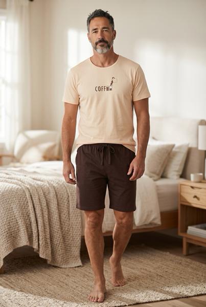 Пижама Trikotag (M-XL) 601111 beige-brown (лето)