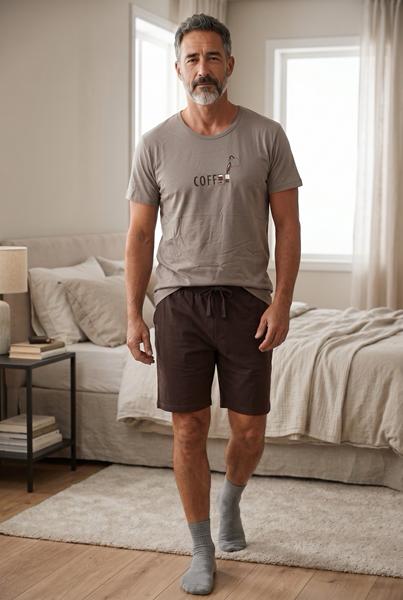 Пижама Trikotag (M-XL) 601111 grey-brown (лето)