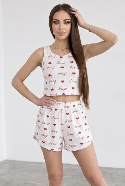 Пижама Trikotag (S-XL) 195 white-red (лето)