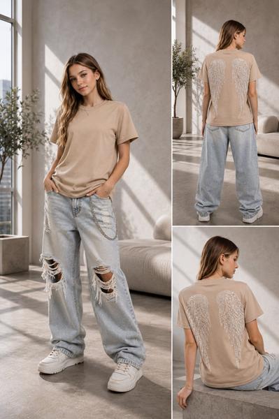 Футболка Karolina (34-42) KR686 beige (лето)