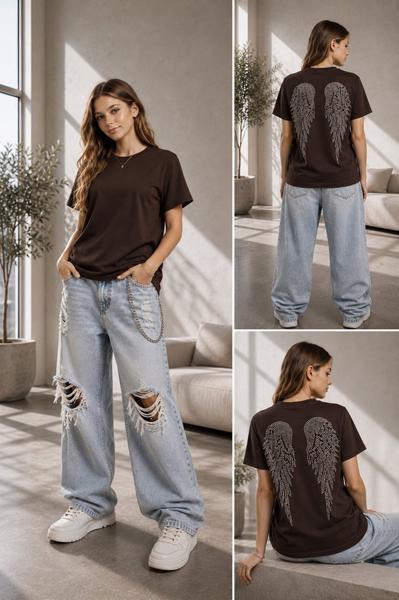 Футболка Karolina (34-42) KR688 brown (лето)