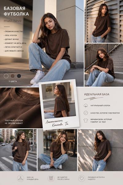 Футболка Karolina (34-42) KR738 brown (лето)