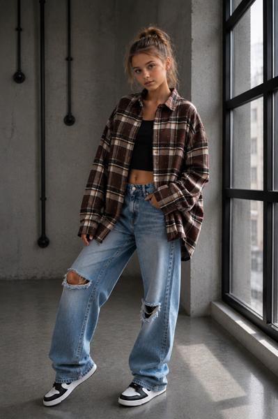 Рубашка Karolina (32-42) KR746 brown (деми)
