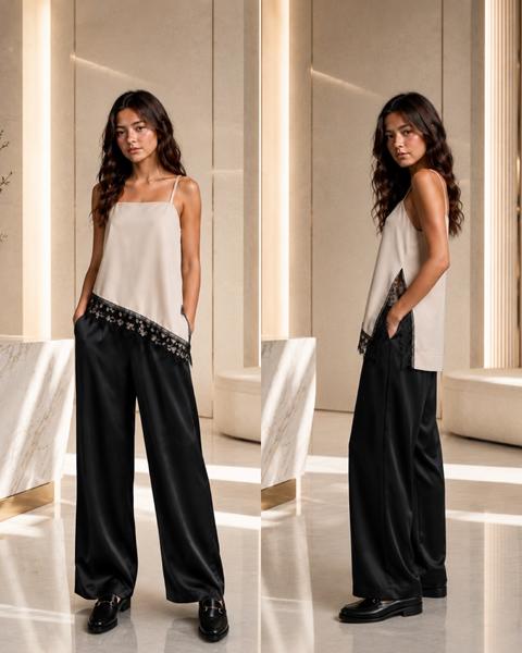 Штаны Karolina (34-42) KR764 black (лето)