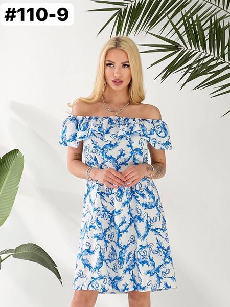 Платье BAT (44-54) 110-9 white-blue (лето)