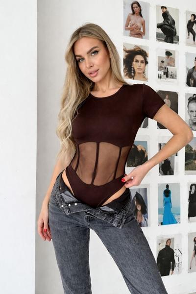Боди Arina (42-46) 1738 brown (лето)